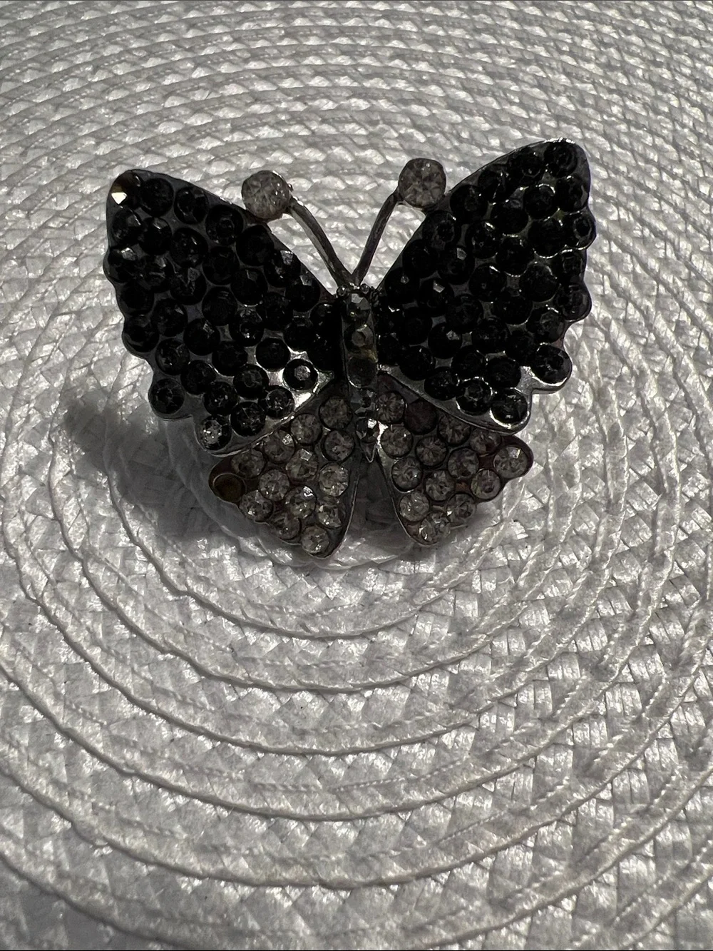 Black Crystal Butterfly Ring - Women Jewelry